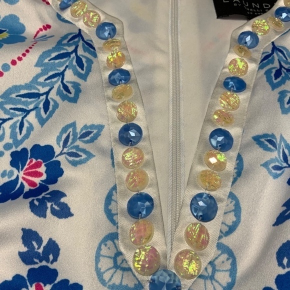 LAUNDRY By Shelli Segal Fully Lined Sheath Dress Embellished and Beaded US SZ 4 - Picture 10 of 11